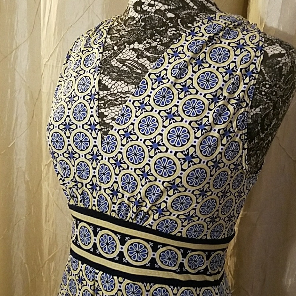 Max Studio blue patterned dress, size M - Picture 2 of 5